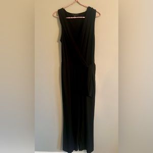 Tahari Jersey Sleeveless Wrap Jumpsuit Large